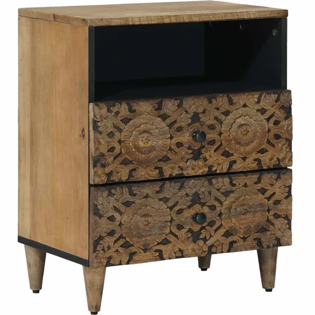 vidaXL Bed kast Bruin 50 x 33 x 60 cm Massief Mango Hout