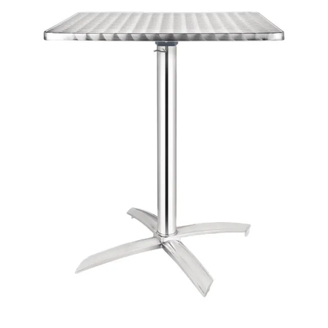 Bolero vierkante bistrotafel met kantelbaar RVS blad 60cm Multicolor