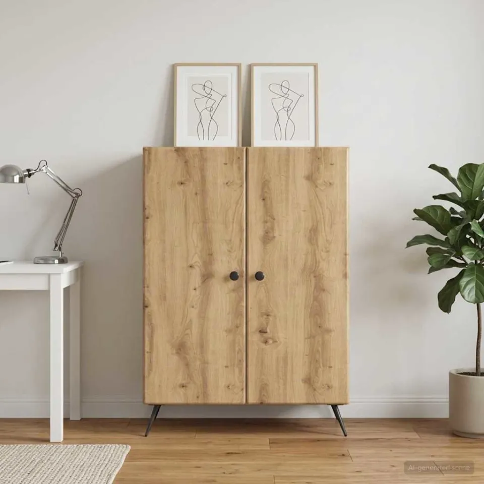 vidaXL Dressoir Artisanaal eiken 66 x 34,5 x 90 cm Bewerkt hout, foto 3