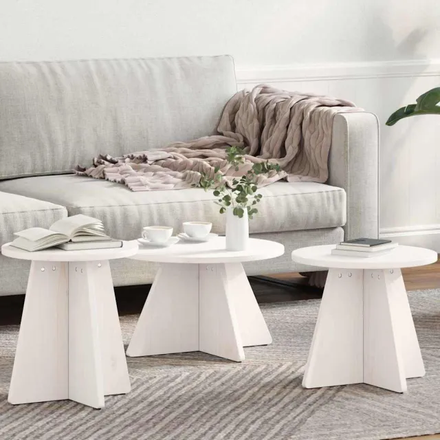 vidaXL Salontafel 3 st Wit 49 x 49 x 30 cm, foto 2