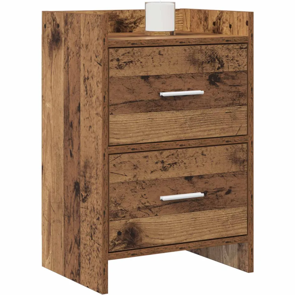 vidaXL Nachtkastjes 2 st Oud hout 40 x 30 x 60 cm Bewerkt hout Bruin