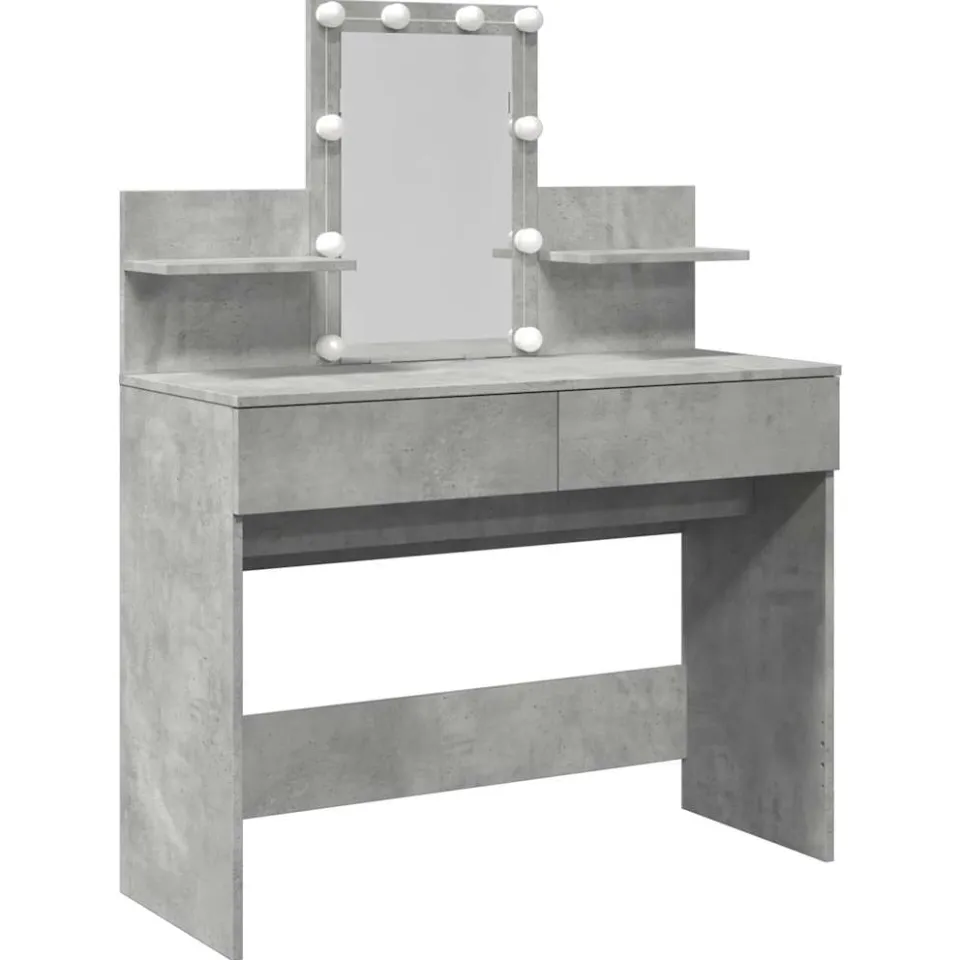 vidaXL Kaptafel met LED-verlichting 100x40x130 cm betongrijs