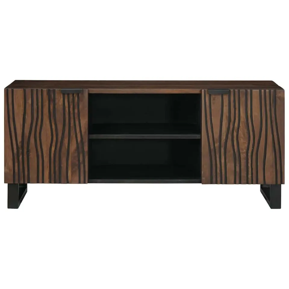 vidaXL TV Eenheden 105 x 33 x 46 cm Walnotenhout Bewerkt hout bruin, foto 3