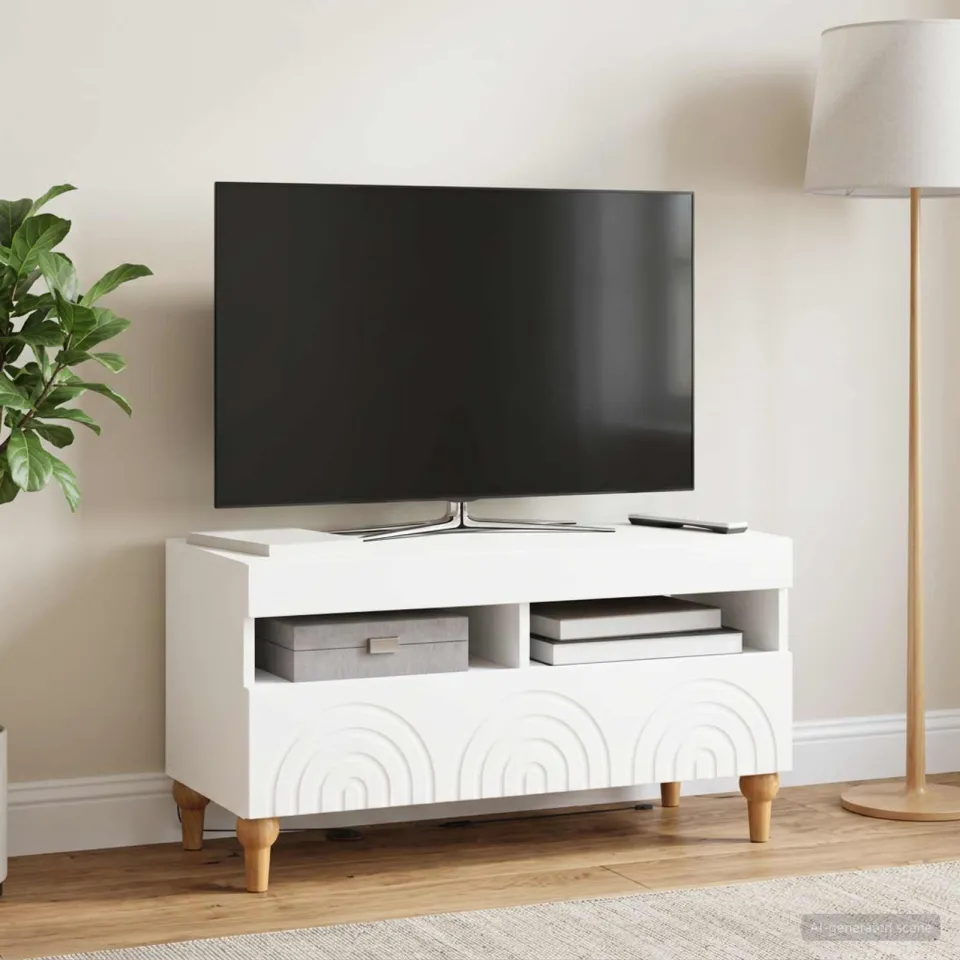 vidaXL LED tv-meubel ALKMAAR 81 x 35 x 43 cm Wit Bewerkt hout, foto 4