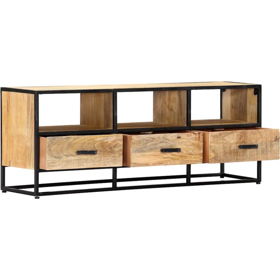vidaXL Tv-meubel 120x30x45 cm massief mangohout bruin, foto 3