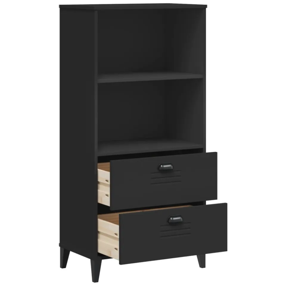 vidaXL Boekenkast VIKEN 60x35x123 cm bewerkt hout zwart, foto 4