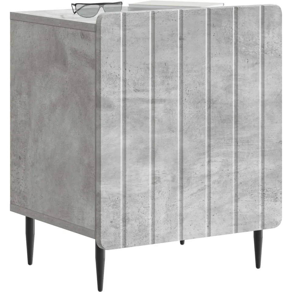 vidaXL Nachtkastje Betongrijs 43 x 34,5 x 52 cm Bewerkt hout