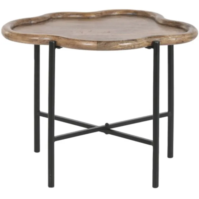 Item International Item Int. Bijzettafel Cloud - 60 x 50 x 47 cm - organisch mangohout - zwart ijzeren frame