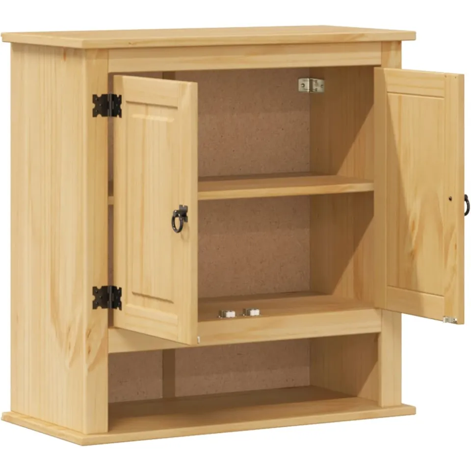 vidaXL Badkamerwandkast Corona 70x33x71,5 cm massief grenenhout bruin, foto 2