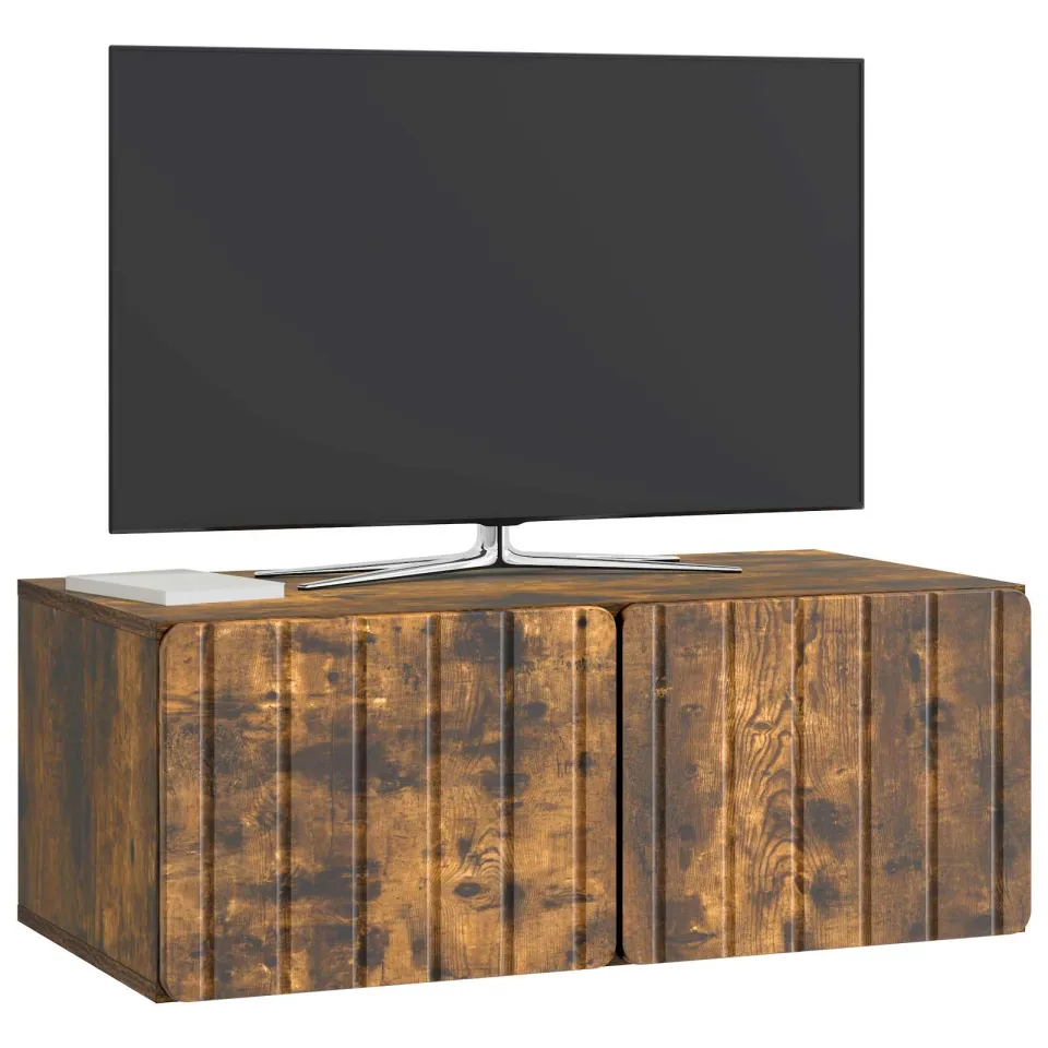 vidaXL Wandbeugel TV-kast 78,5 x 41 x 30 cm Gerookt eiken Bewerkt hout, foto 3