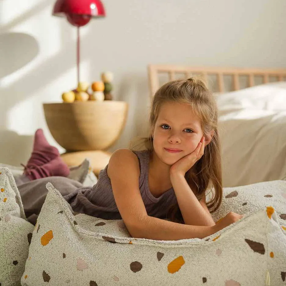 Wigiwama Terrazzo Marmer Vierkante Ottoman, foto 4