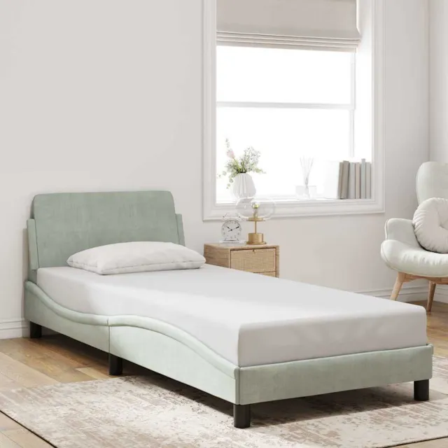 vidaXL Bedframe "Dover" 90x200 cm fluweel lichtgrijs