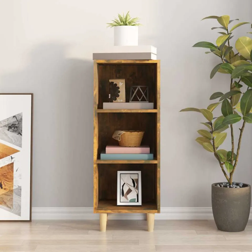vidaXL Dressoir 34,5x32,5x90 cm bewerkt hout gerookt eikenkleurig, foto 3