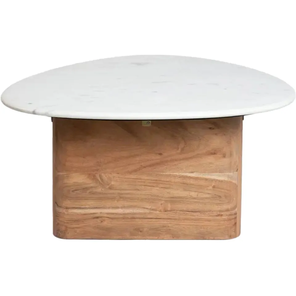 Sissy-Boy salontafel hout met marmer blad beige, foto 4