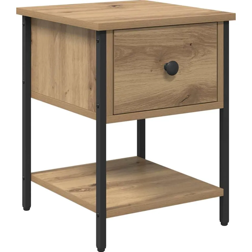 vidaXL Nachtkastje Artisan Eiken 34 x 35,5 x 45 cm Bewerkt hout, foto 3