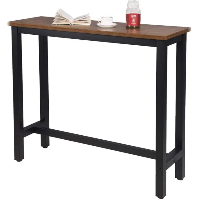 Happyment Bartafel Jamaica - Voor binnen - Keuken - Hout - Metaal - Rechthoekig - Zwart/bruin - 120x40x100cm Donkerbruin