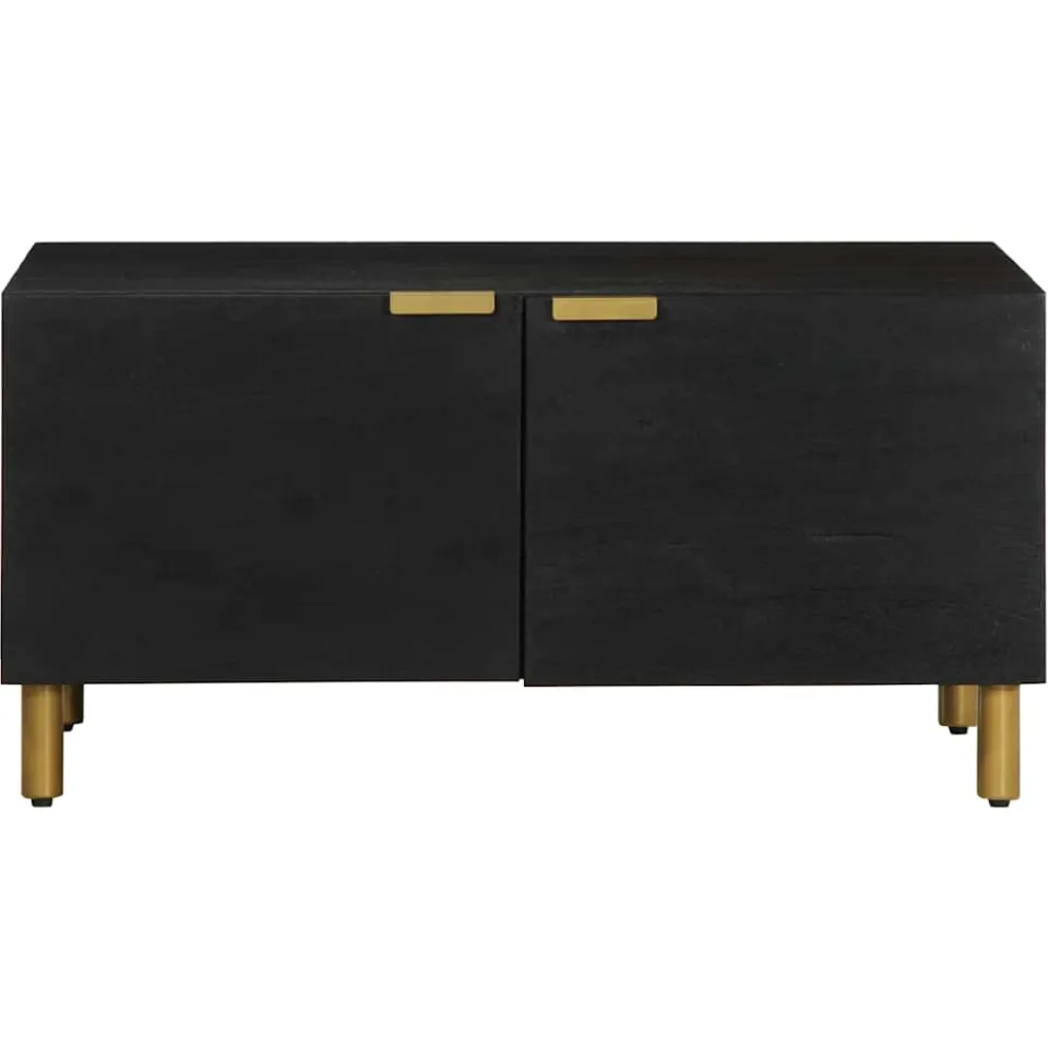 vidaXL Salontafel 80x50x40 cm bewerkt hout zwart, foto 3