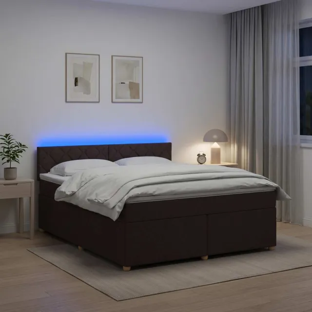 vidaXL Boxspringbed met matras Donkerbruin 160 x 200 cm Stof