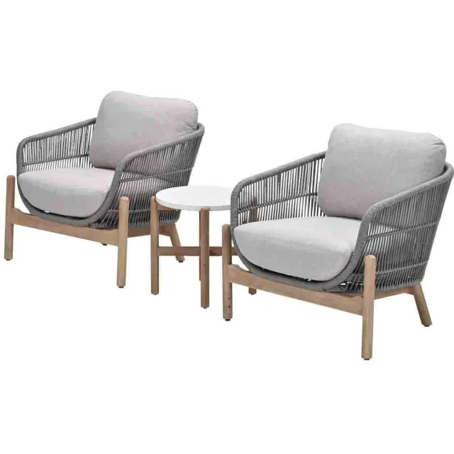 Garden Impressions Talara loungeset - 3-delig - acaciahout - taupe Bruin
