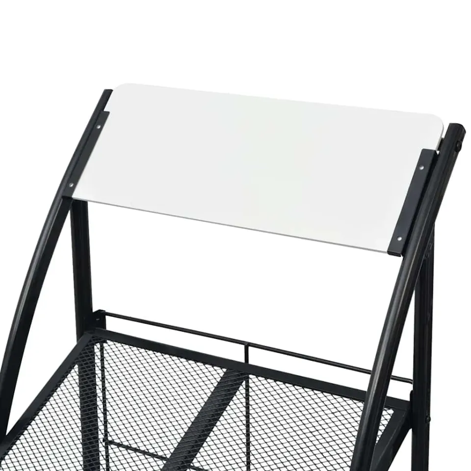 vidaXL Tijdschriftenrek zwart en wit 47x40x134 cm A4, foto 4