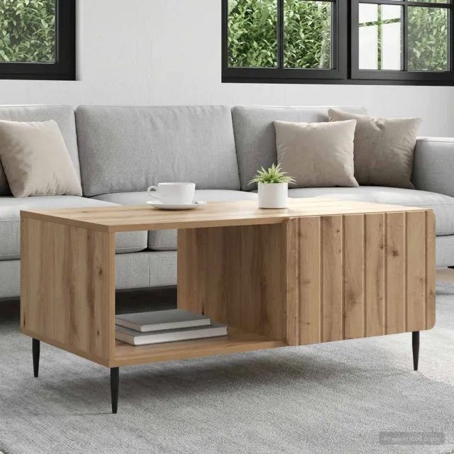 vidaXL Salontafel Artisanaal eiken 90 x 50 x 40 cm Bewerkt hout Bruin