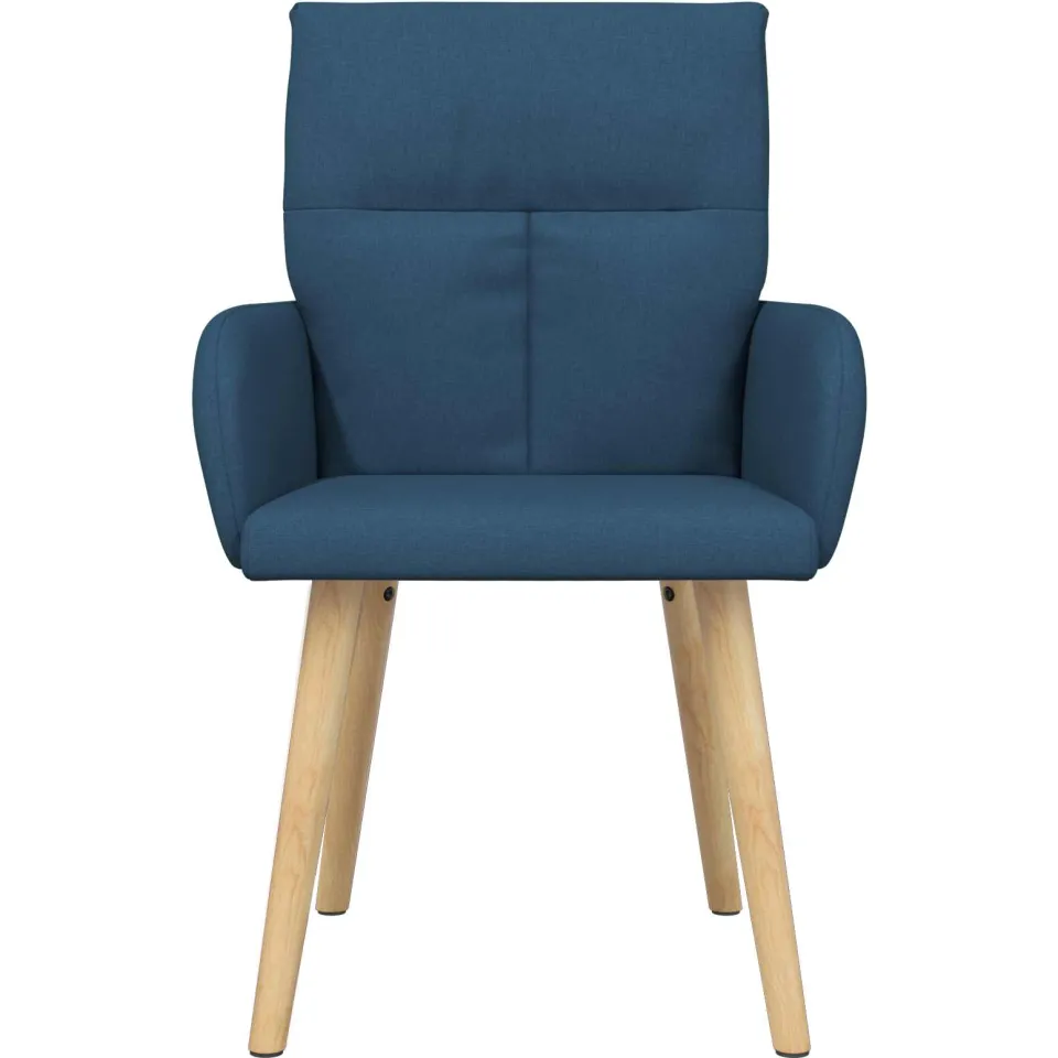 vidaXL Eettafelstoelen 2 st Stof Blauw 60 x 56 x 93 cm