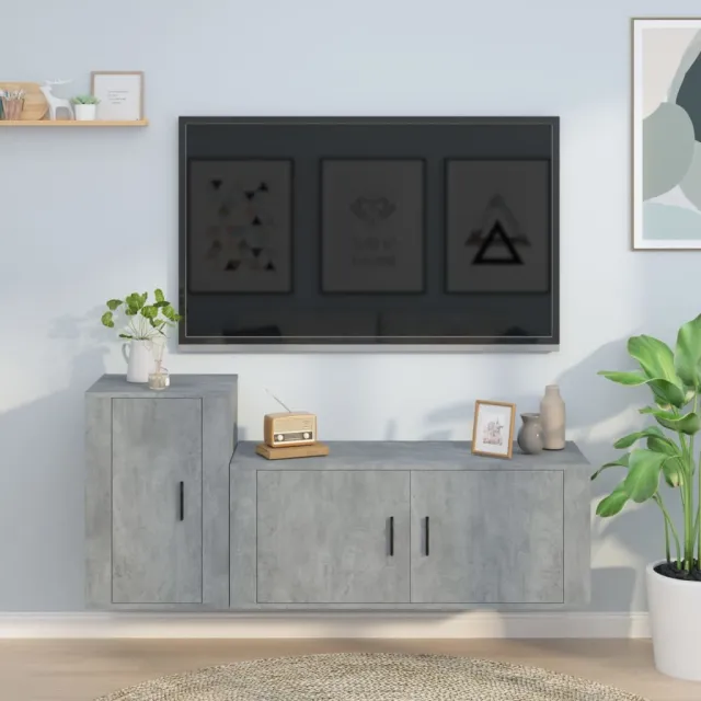 vidaXL 2-delige Tv-meubelset bewerkt hout betongrijs grijs, foto 2