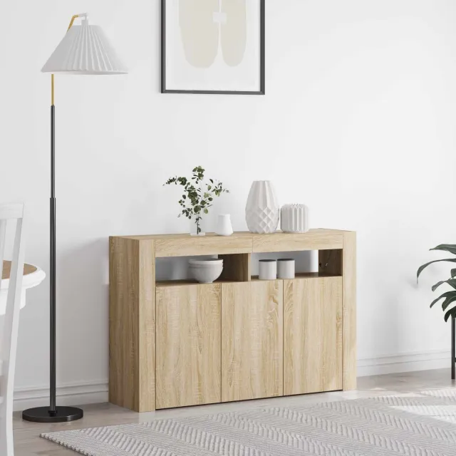 vidaXL Dressoir Sonoma Eiken 116 x 30 x 75 cm Bewerkt hout Bruin