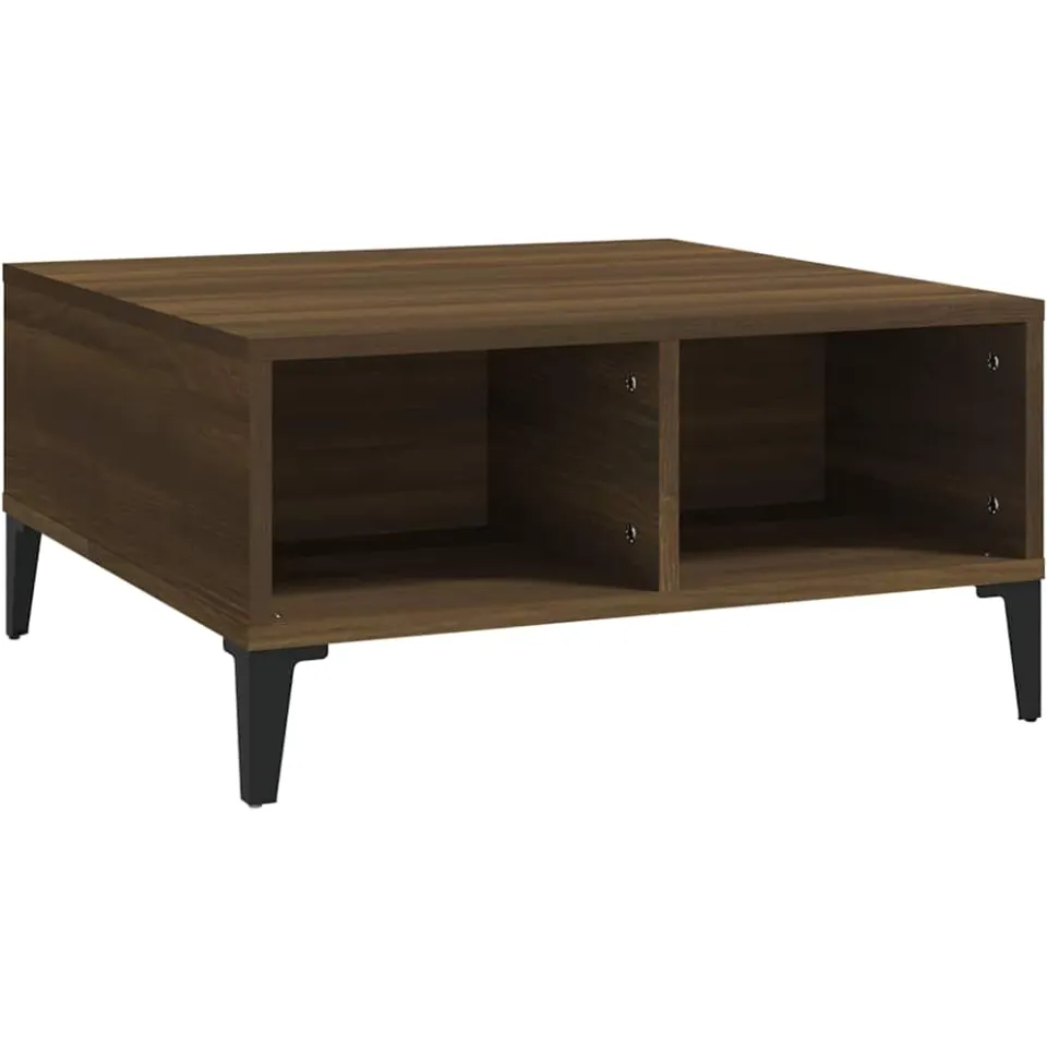 vidaXL Salontafel 60x60x30 cm spaanplaat bruin eikenkleur, foto 3