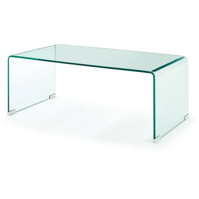 en.casa Salontafel Väsas gehard glas 90x90x35 cm transparant [en.casa]