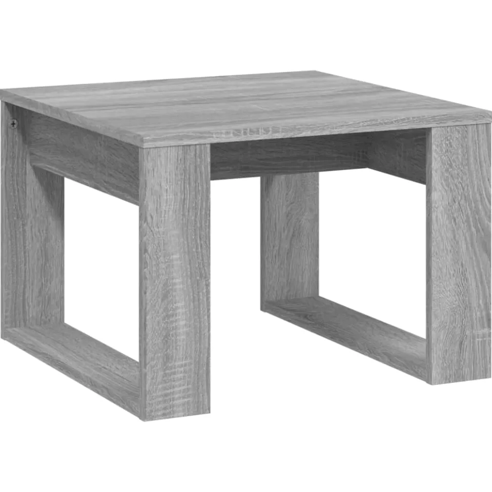vidaXL Bijzettafel 50x50x35 cm bewerkt hout grijs sonoma eikenkleurig, foto 3