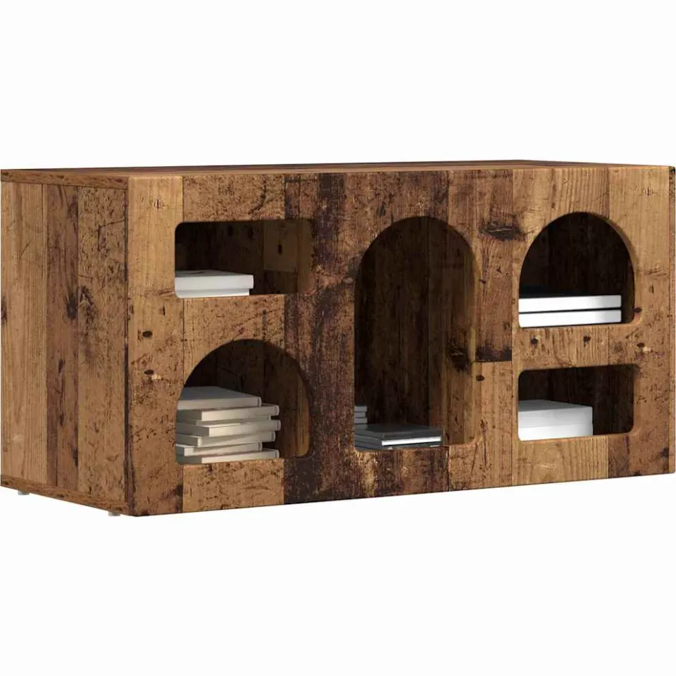 vidaXL TV-kast ELST 80 x 35 x 40 cm Oudhout Bewerkt hout Bruin
