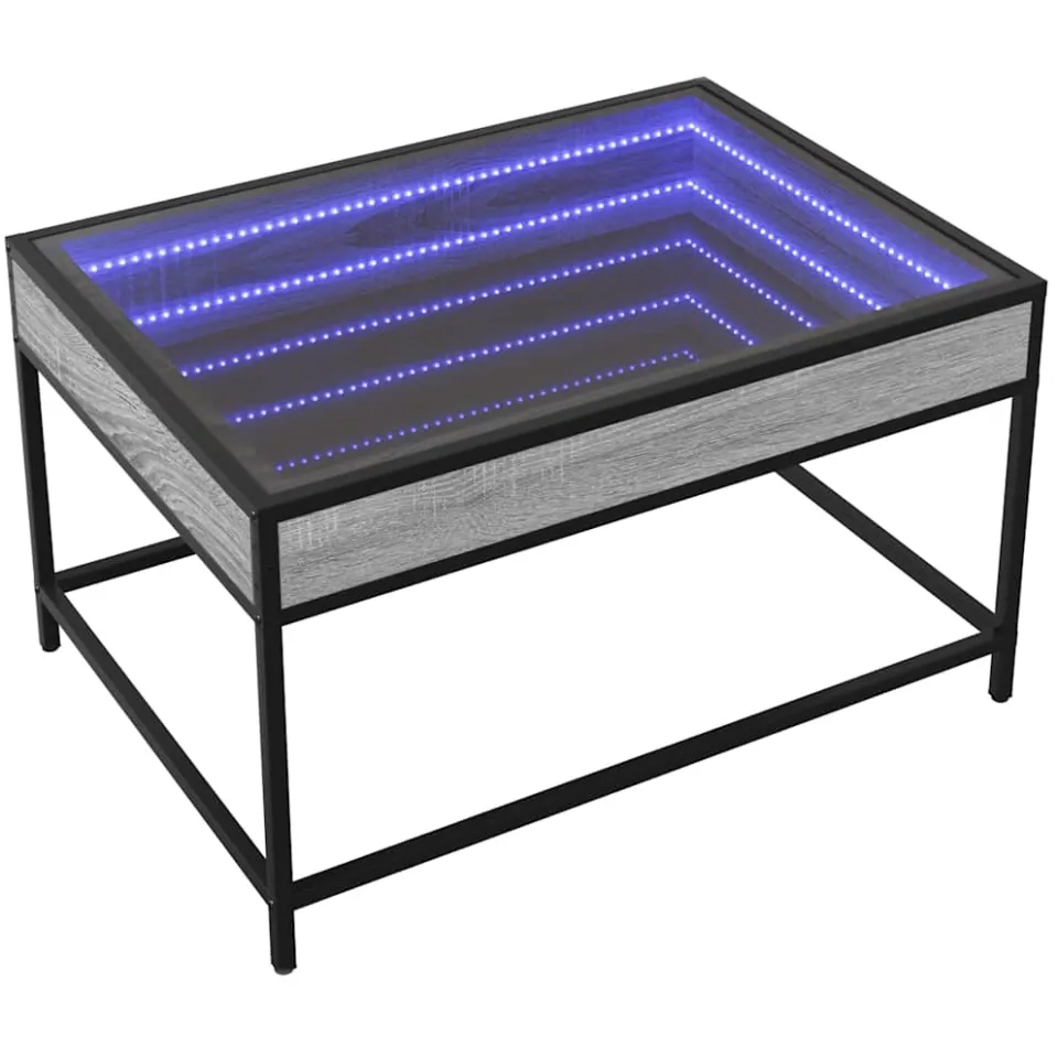 vidaXL Salontafel met Infinity LED 70x50x41 cm grijs sonoma eikenkleur