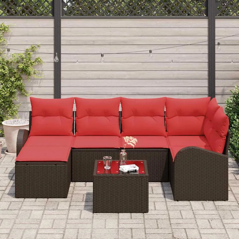 vidaXL Tuin Sofa Set 7 st Bruin [Synthetisch]: Poly Rattan, foto 3