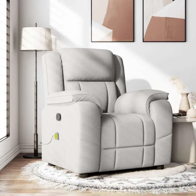 vidaXL Massagestoel - verstelbaar - stof - wolk - grijs wolk grijs