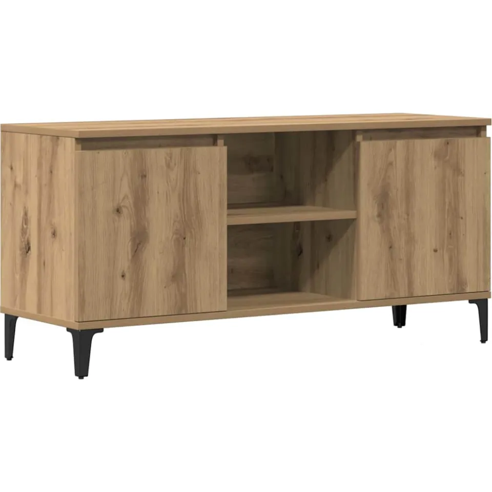 vidaXL Tv-meubel 102x35x50 cm bewerkt hout artisanaal eikenkleur, foto 3