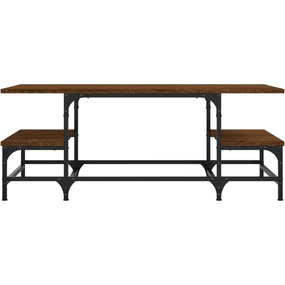 vidaXL Salontafel 100x50,5x40 cm bewerkt hout bruin eikenkleur