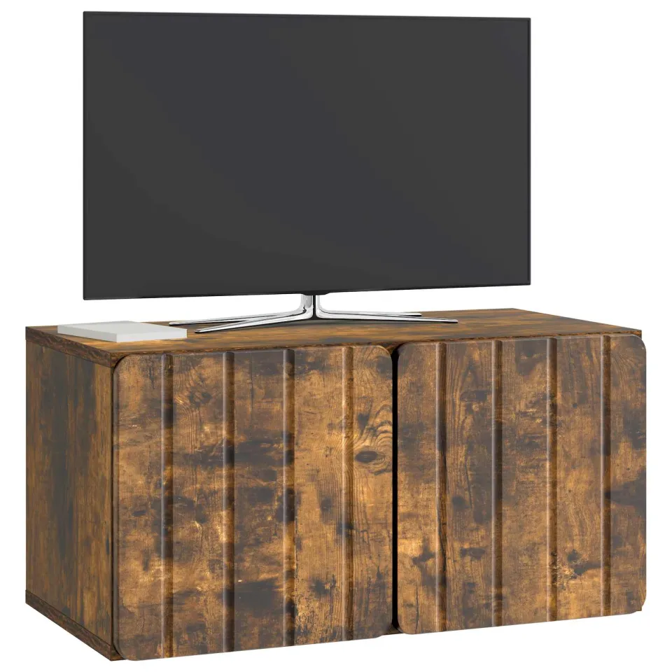 vidaXL Wandbeugel TV-kast 59,5 x 31 x 30 cm Gerookt eiken Bewerkt hout, foto 2