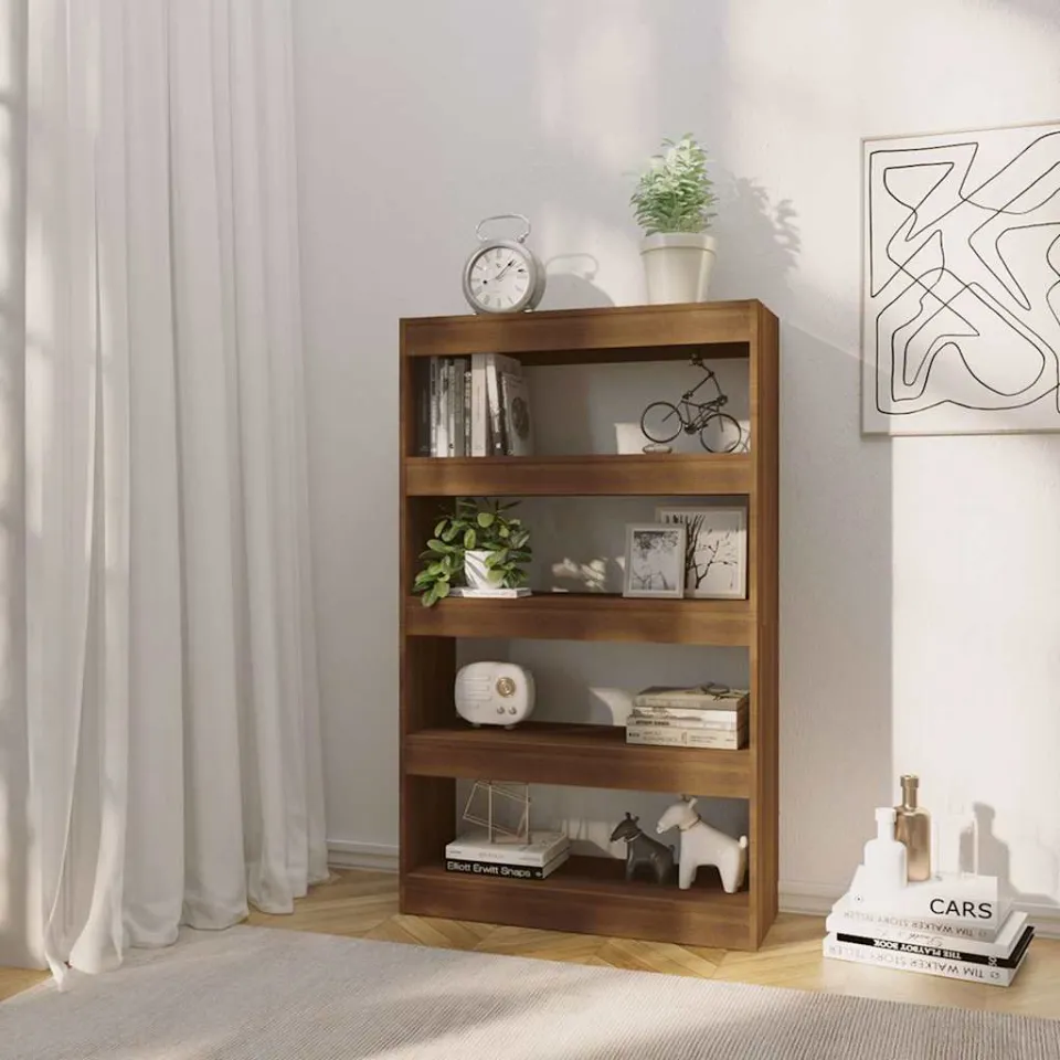 vidaXL Boekenkast/kamerscherm 80x30x135 cm bewerkt hout bruin eiken, foto 2