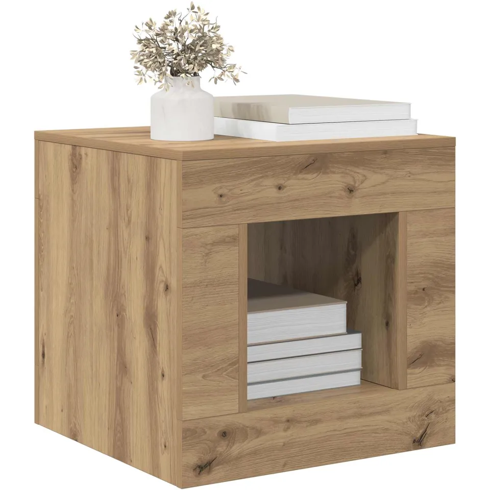 vidaXL Salontafel Artisan Eik 51.5 x 50 x 50 cm Bewerkt hout Bruin