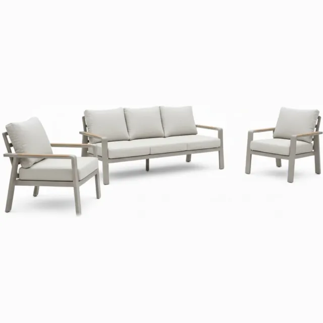 Belito Birmingham Loungeset Nr.3 – Taupe Aluminium – 5 Personen Antraciet