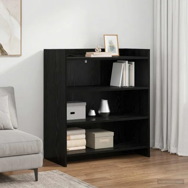 vidaXL Dressoir Zwart eiken 75 x 36 x 80 cm Bewerkt hout, foto 2