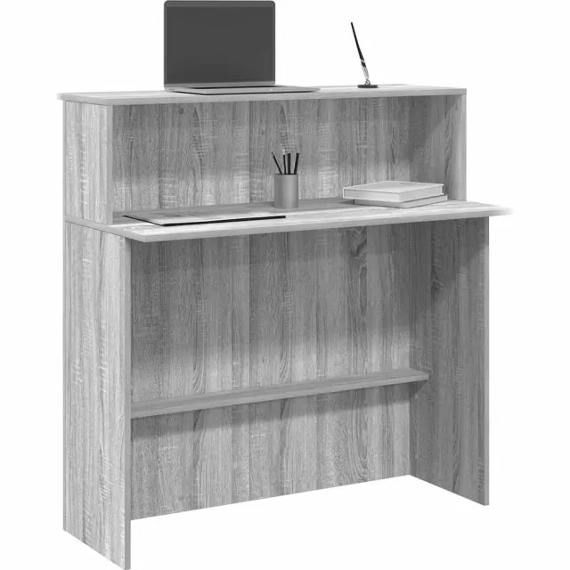 vidaXL Receptiebalie 100x50x103,5 cm bewerkt hout grijs sonoma eiken