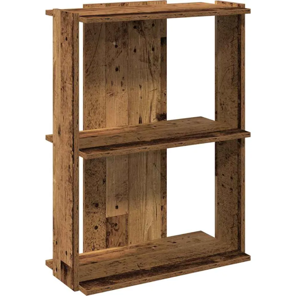 vidaXL Boekenkast 3-laags 60x30x80 cm bewerkt hout oud houtkleur bruin, foto 3