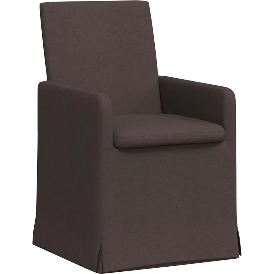 vidaXL Eettafelstoelen 2 st Stof Donkerbruin 57 x 68 x 94 cm Groen
