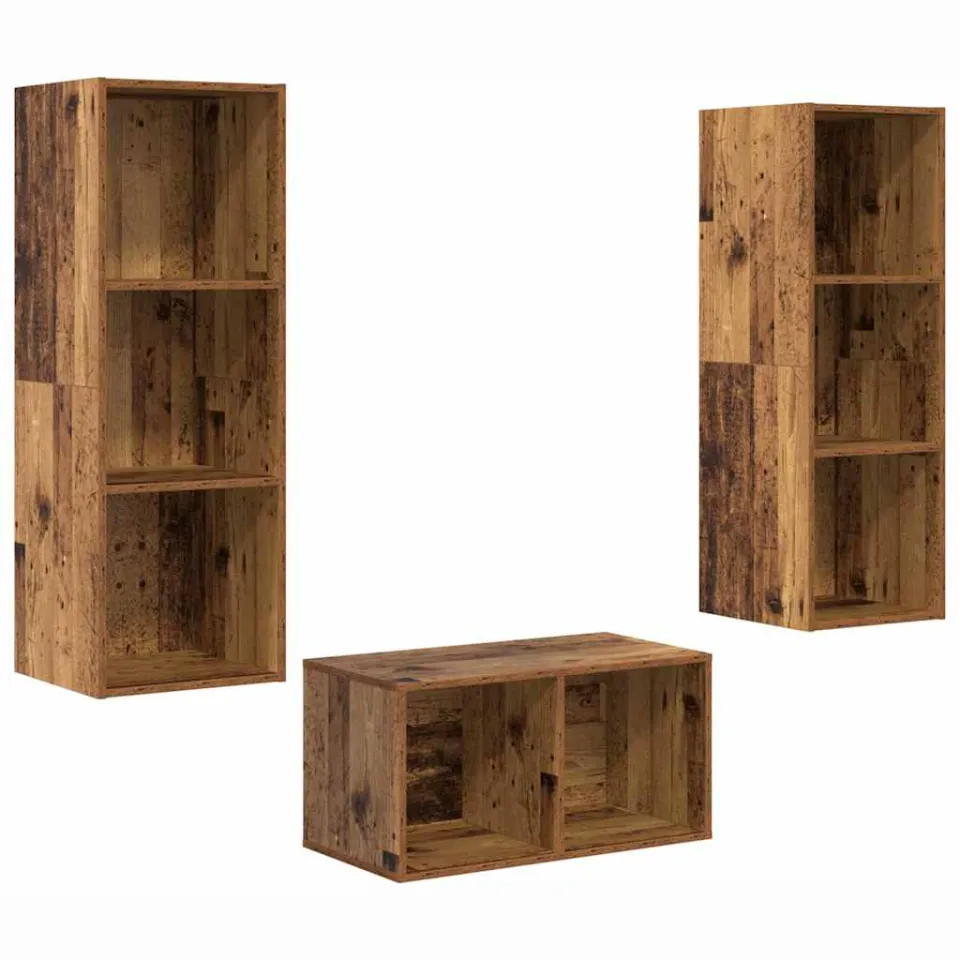 vidaXL Tv-meubelset 37 x 37 x 107 cm Oud Hout bruin, foto 3