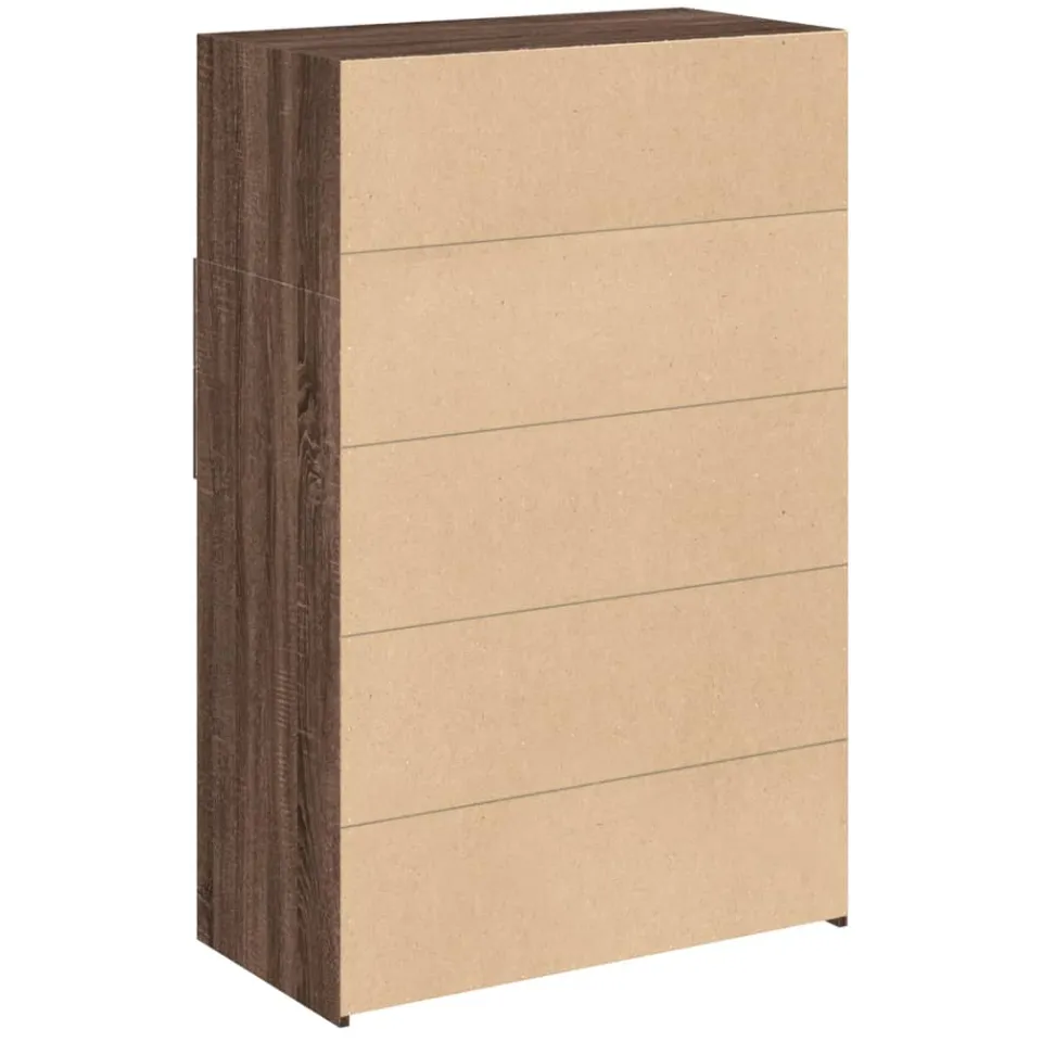 vidaXL Hoge kast 80x42,5x124 cm bewerkt hout bruin eikenkleurig, foto 4