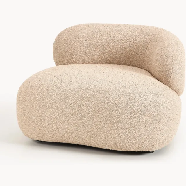 Westwing Collection Bouclé loungefauteuil Alba Roze
