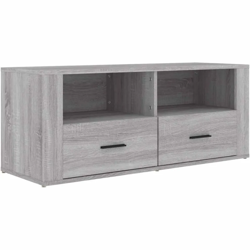 vidaXL Tv-meubel 100x35x40 cm bewerkt hout grijs sonoma eikenkleurig