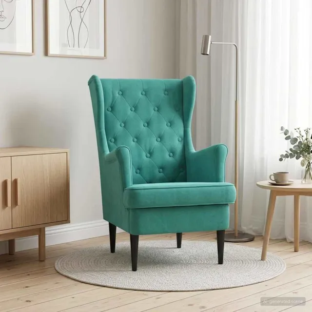 vidaXL Fauteuil Turquoise Fluweel